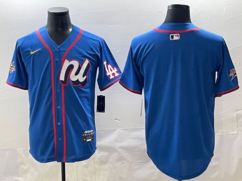 Men 2025 Los Angeles Dodgers Blank Blue All star Blank Blue Nike MLB Jersey style 1->los angeles dodgers->MLB Jersey
